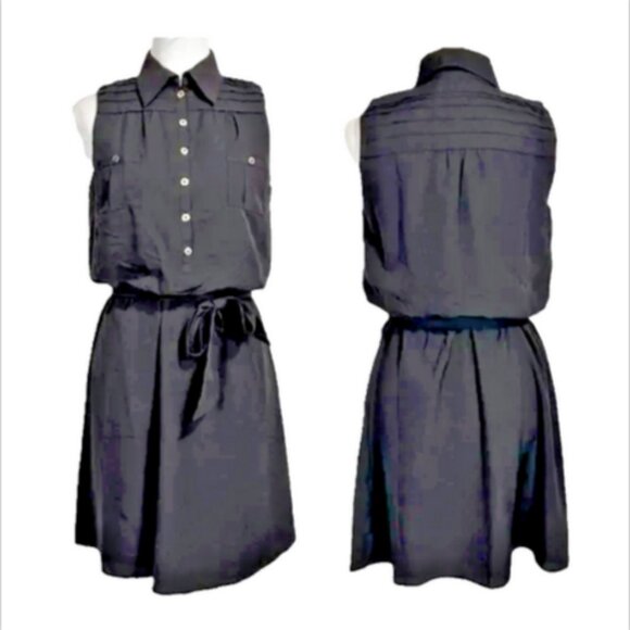 White House Black Market Black Colored Sleeveless Shirtdress w/Belt Size XXS. - Picture 1 of 8